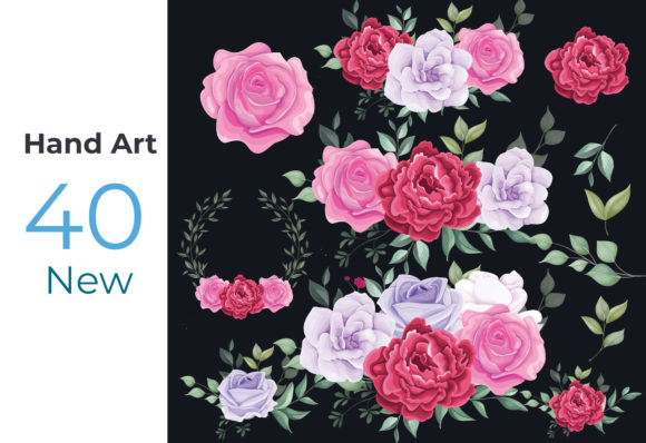 40 Watercolor Floral Bouquets Clipart for Creative Projects
