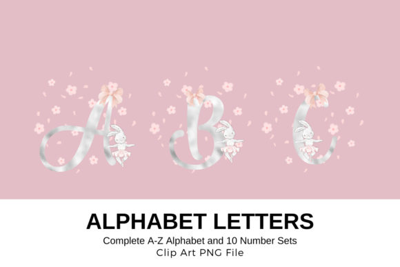 A Metallic Bunny Alphabet for Springtime Designs