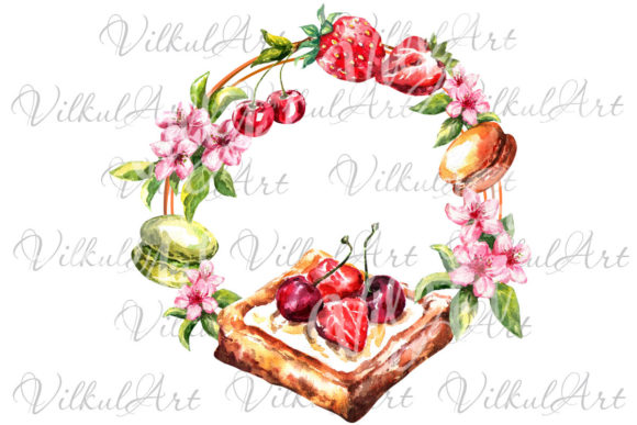 A Watercolor Sweets Floral Wreath Design for Creative Projects