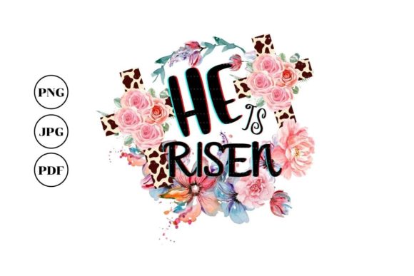 Celebrate Easter Creatively with a Floral Cross, He is Risen Digital Download