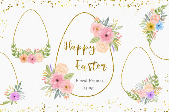 Floral Egg Glitter Frames Clipart: A Versatile Asset for Creative Projects