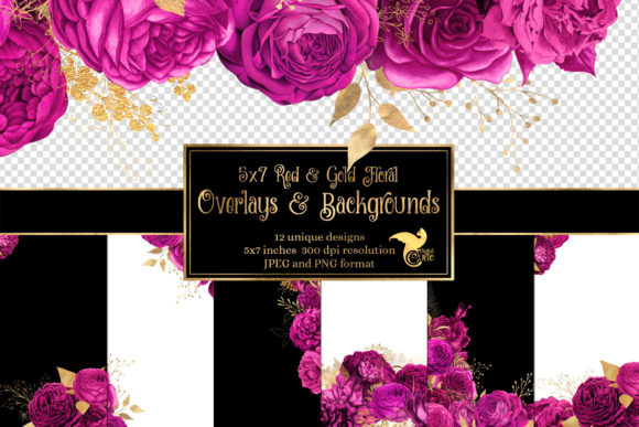 Guide to 5x7 Hot Pink and Gold Floral Digital Overlays