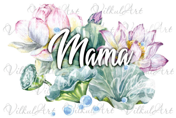 Mother's Floral Day Watercolor PNG & Sublimation Design