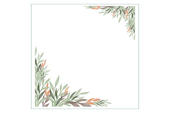 Simple White Background with Floral Watercolor Illustration