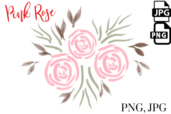 The Craft of Digital Aesthetics: Embracing the Watercolor Pink Rose Floral PNG JPG