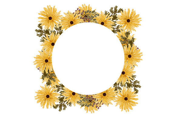 The Elegance and Utility of a Yellow Floral Circle Frame Watercolor