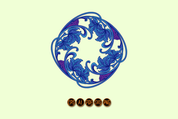 The Elegant Vintage Grape Floral Label: A Multifunctional Asset for Modern Creators