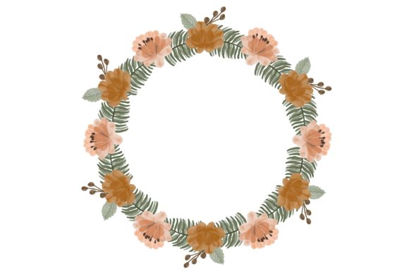 The Versatile Elegance of an Orange Floral Wreath Illustration