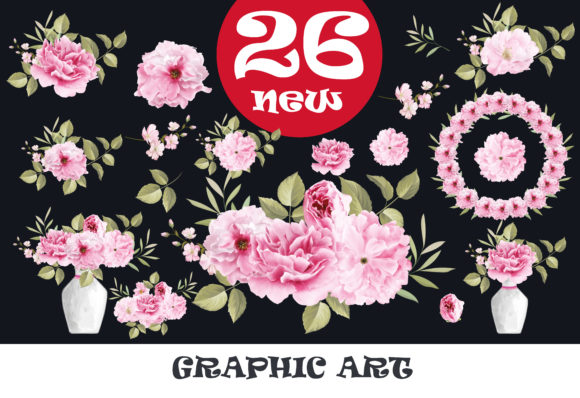 Unlock Creative Expression with 26 Floral Bouquets Clipart Graphic