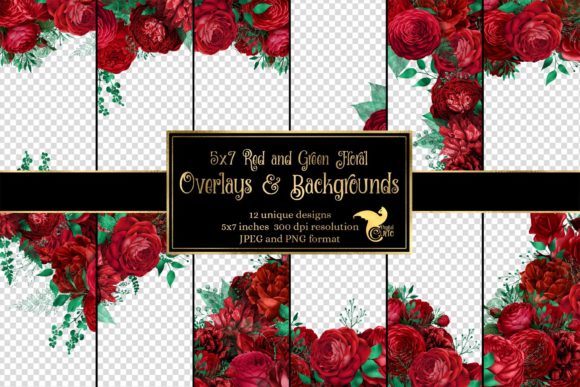 Unlocking Creativity with 5x7 Red and Green Floral Overlays